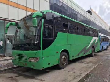 51 مقعدًا 2010 سنة Yutong مستعملة محرك الجولات السياحية حافلة أمامية خضراء بابين منزلقين